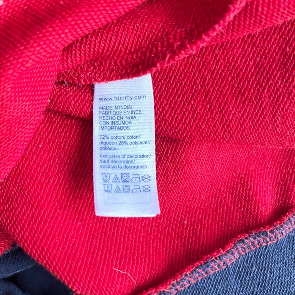 Tommy Hilfiger Colorblock Vintage Style Loose Quarter-Zip Sweatshirt Size Small - Picture 6 of 6